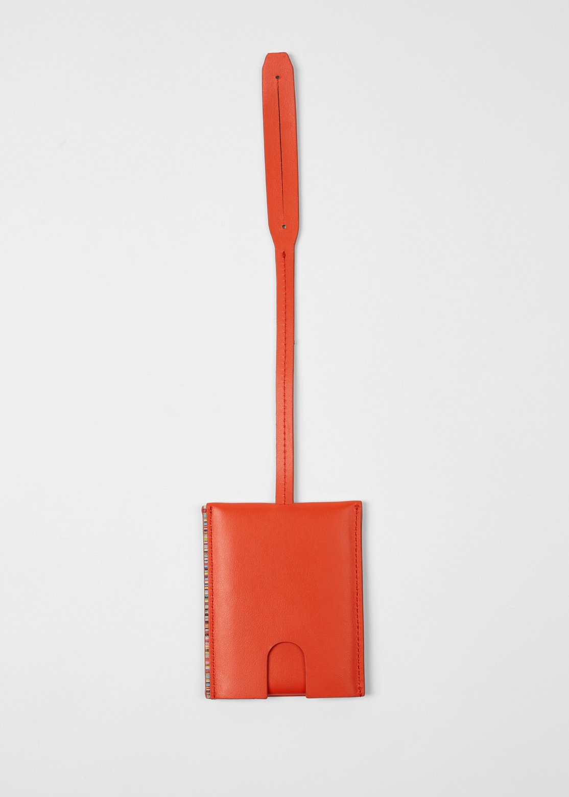 Orange Leather 'Signature Stripe' Trim Luggage Tag - 2
