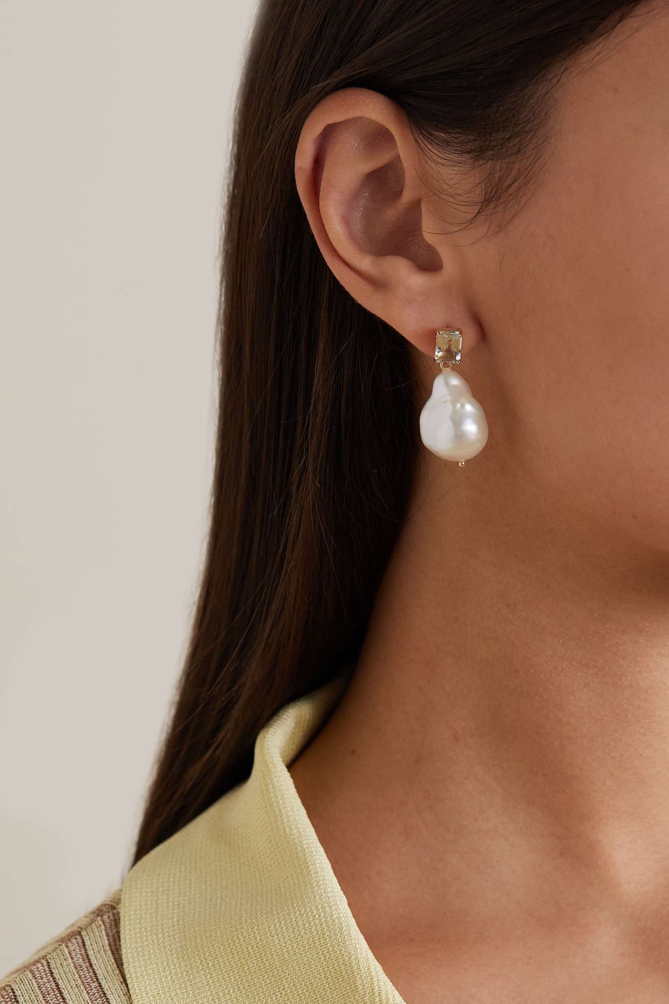 14-karat gold, pearl and amethyst earrings - 3