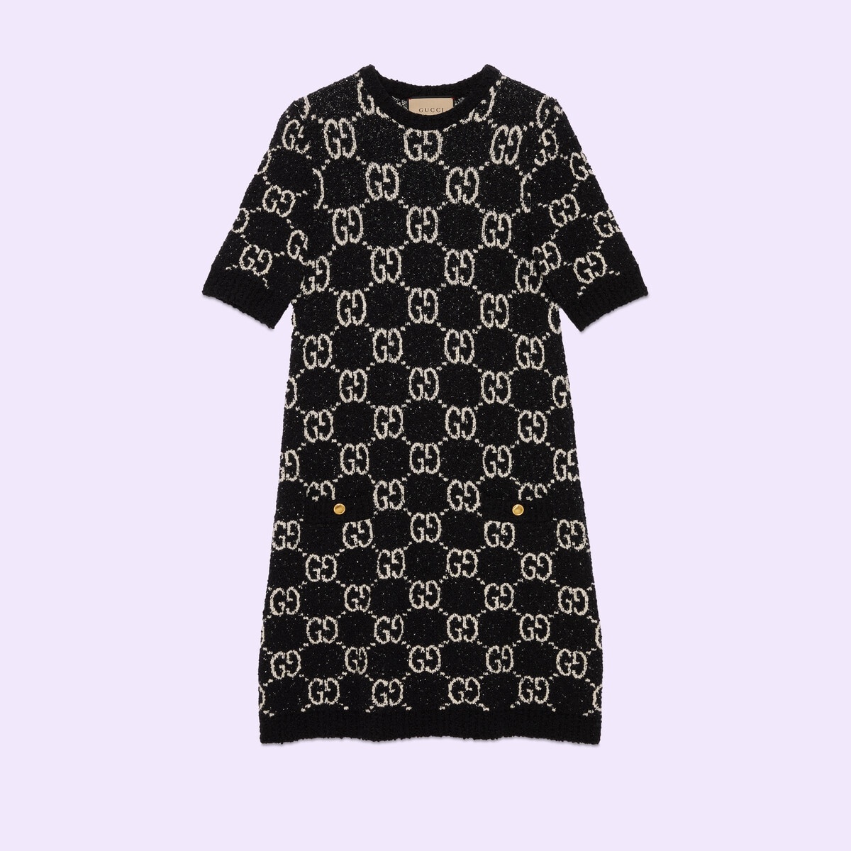GG jacquard short sleeve dress - 1