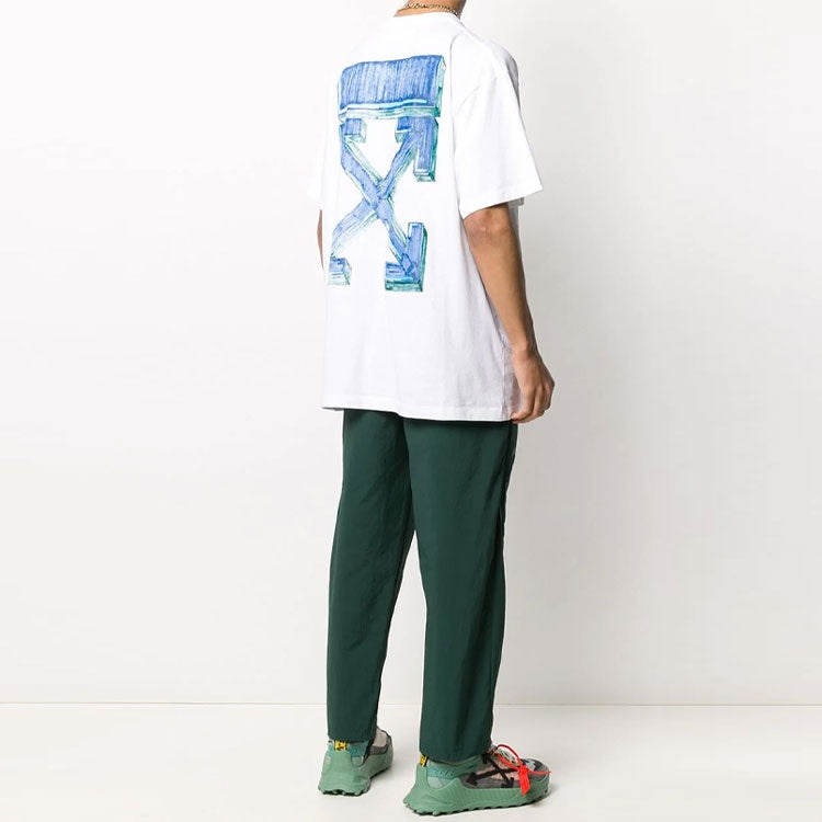 Off-White Back Arrow Pattern Printing Round Neck Short Sleeve Loose Fit White OMAA038E20JER0020145 - 4