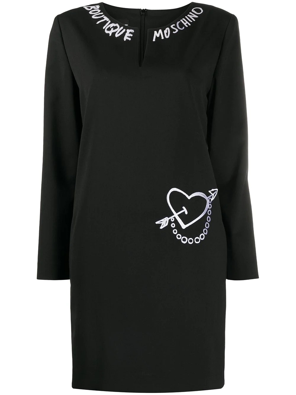 embroidered logo mini dress - 1