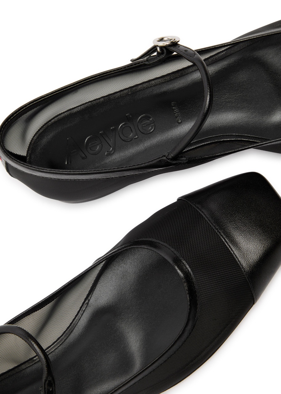 Aeyde Uma Mesh Leather Mary Jane Flats - 4
