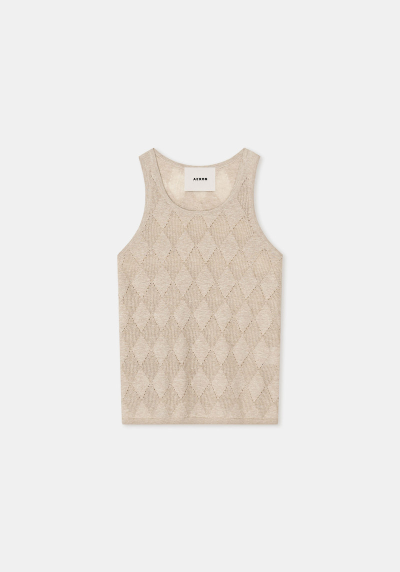 KISMET Diamond knit racer neck top 1