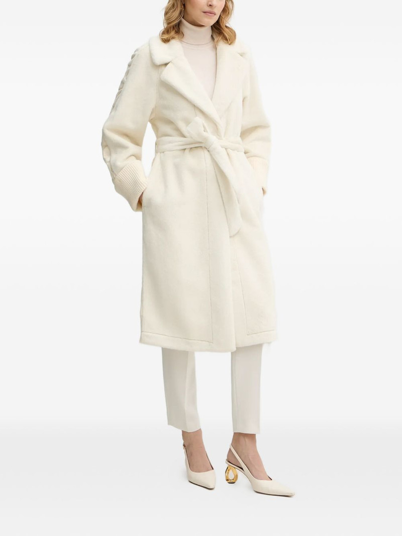 GUESS USA cable-knit belted coat outlook