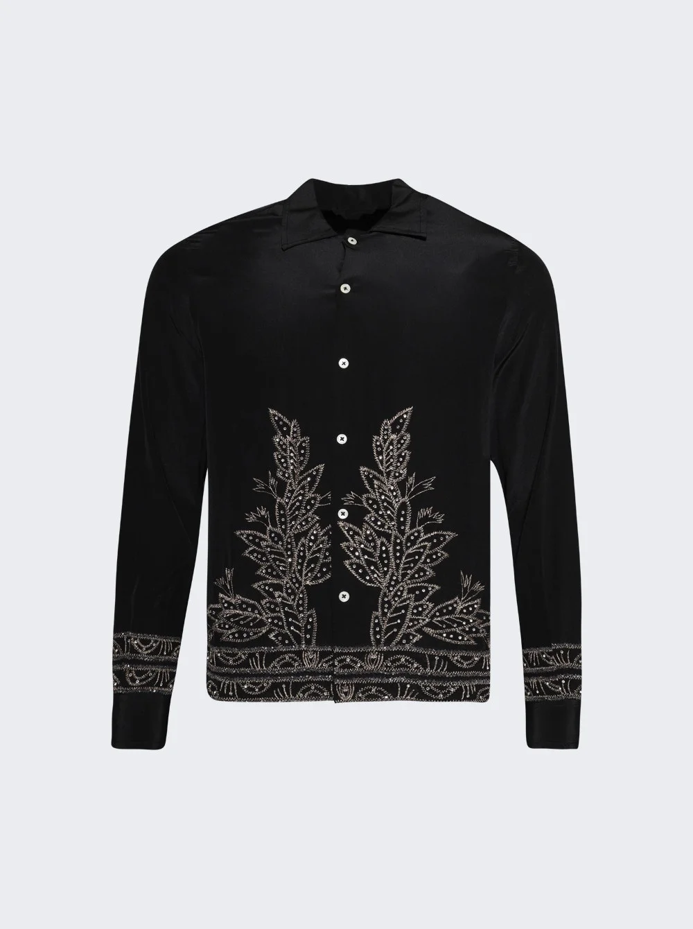 Beaded Epoque Long Sleeve Shirt Black - 1