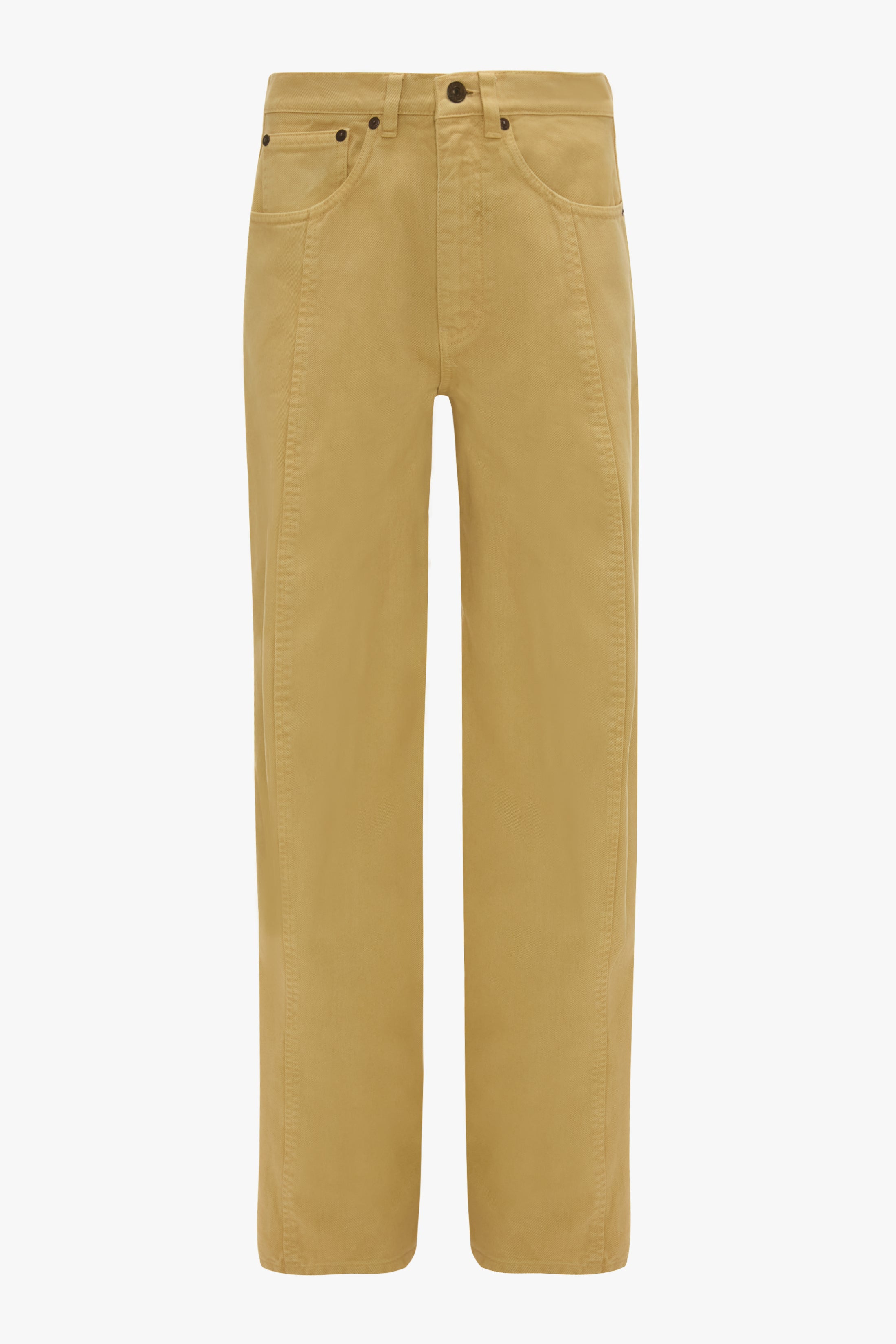 Curved Leg Relaxed Jean In Butter Yellow - 1