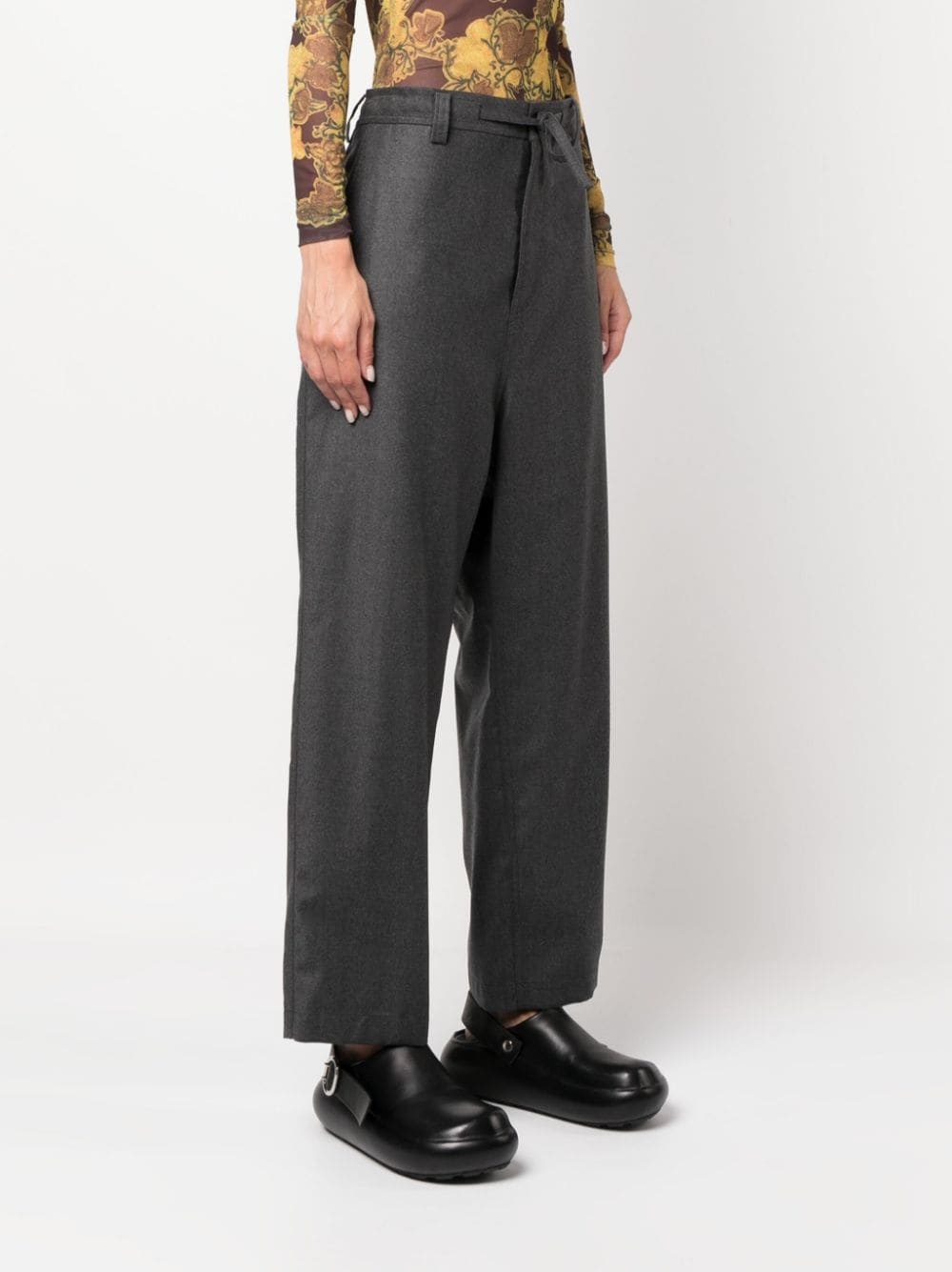 straight-leg wool trousers - 3