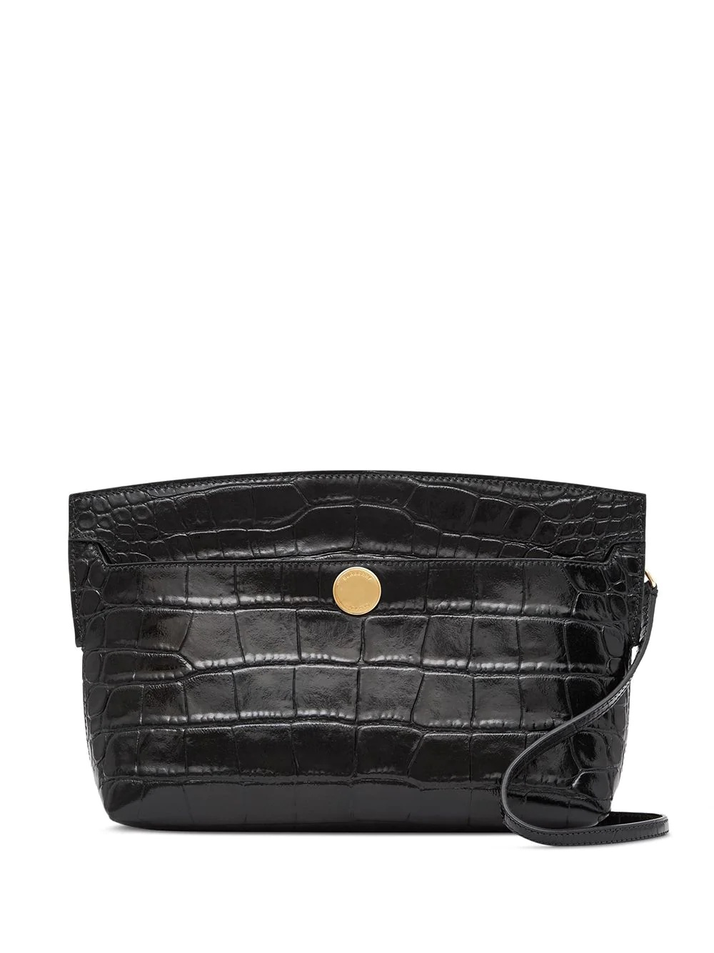 Society embossed crocodile-effect clutch - 1