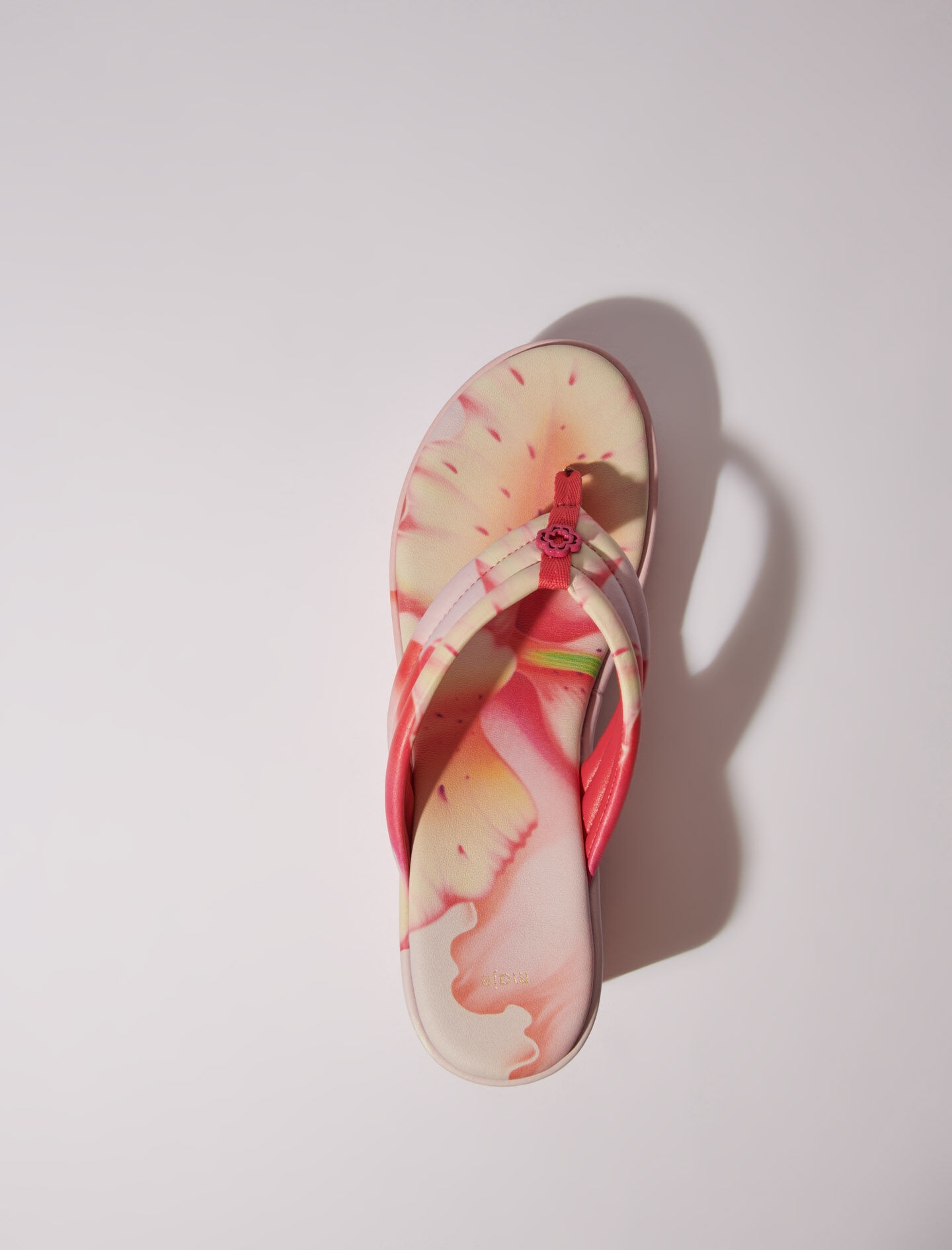 Flower print wedge sandals - 5