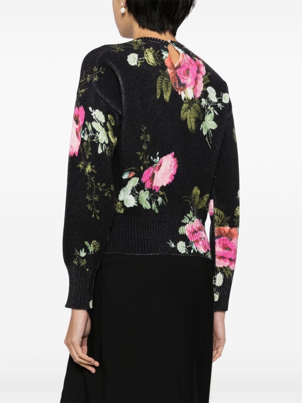 floral merino jumper - 4