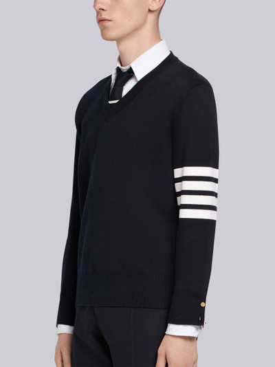 Thom Browne 4-Bar Milano Stitch V-Neck Pullover outlook