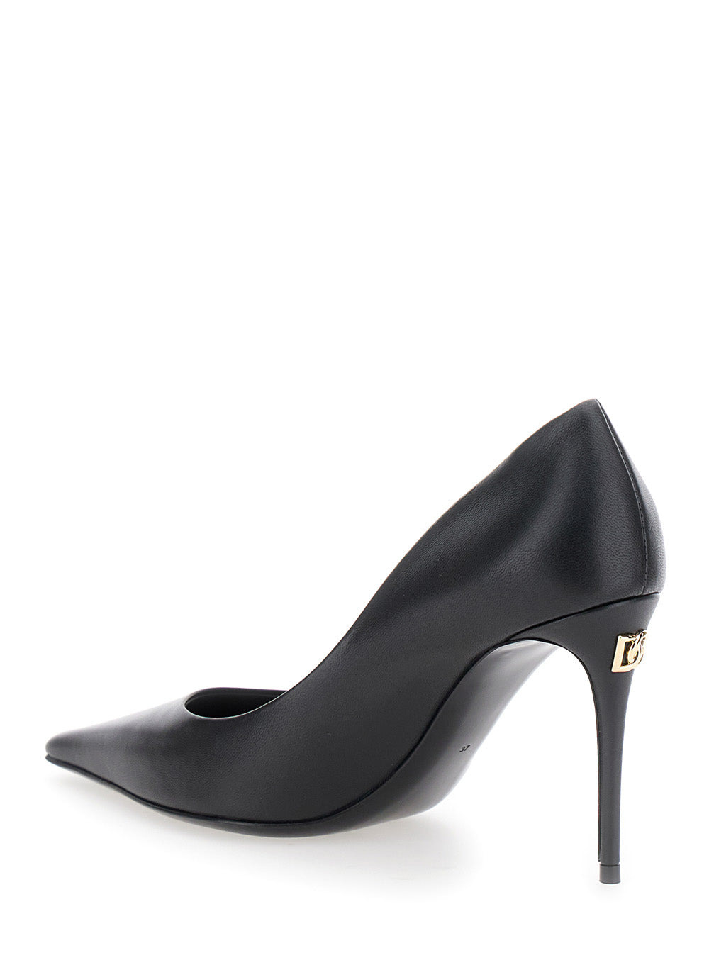 Dolce & Gabbana Women Black Pointed Pumps With Dg Detail In Leather Woman - 3