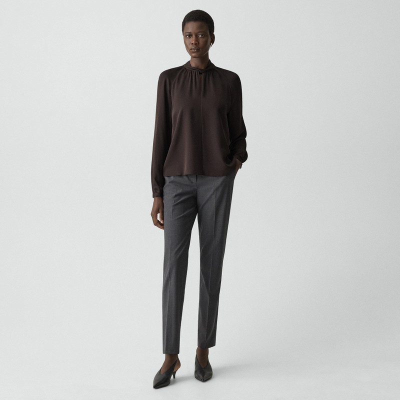 Theory Twist Neck Top in Silk Georgette outlook