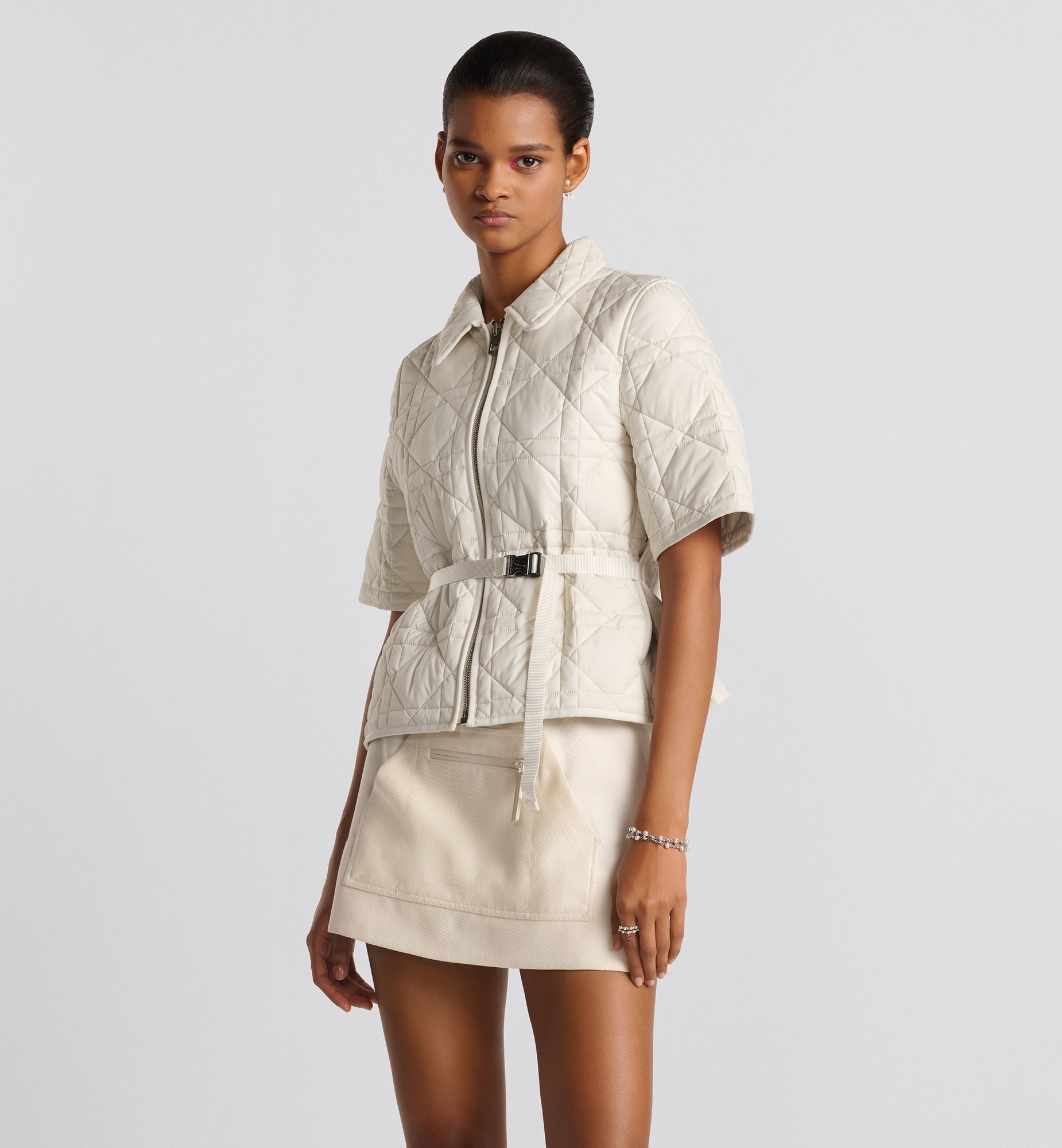 Macrocannage Short-Sleeved Peacoat - 2