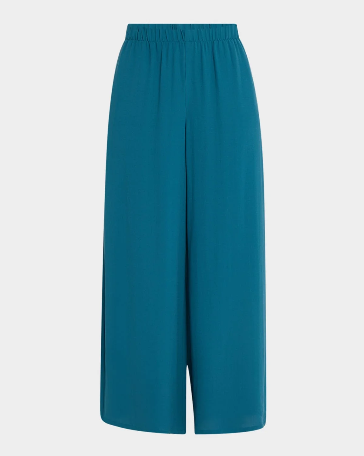 Cropped Wide-Leg Silk Georgette Crepe Pants - 1