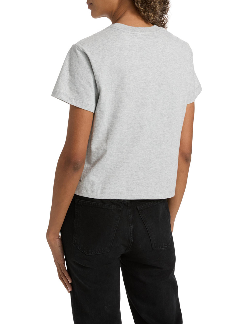 Women's Plaid Logo Shrunken T-Shirt - Grey 5