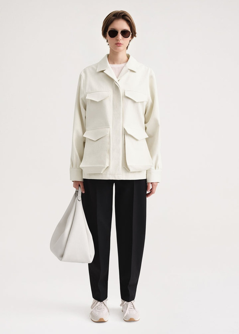Totême Army cotton jacket ecru outlook