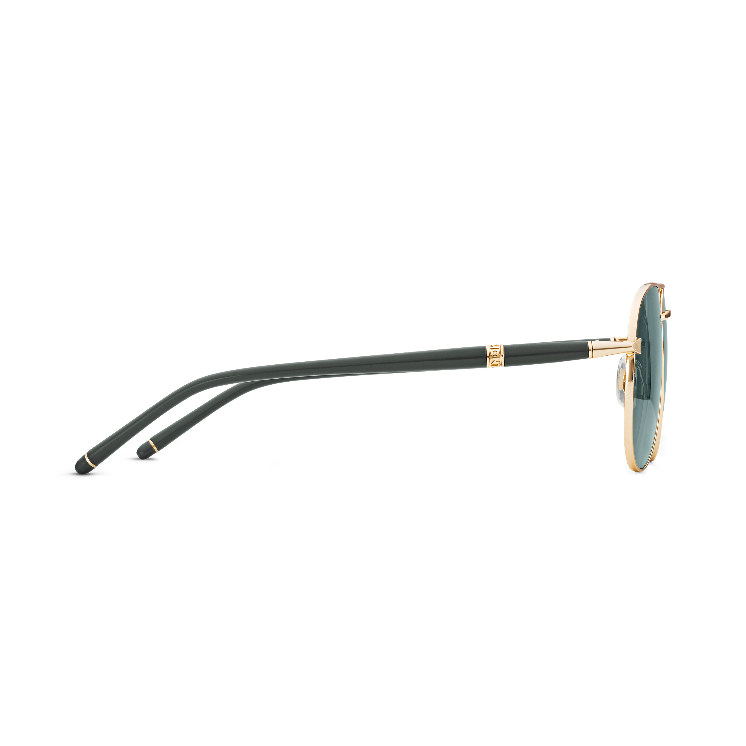 Squared Sunglasses with Gold-Colored Metal Frame - 2