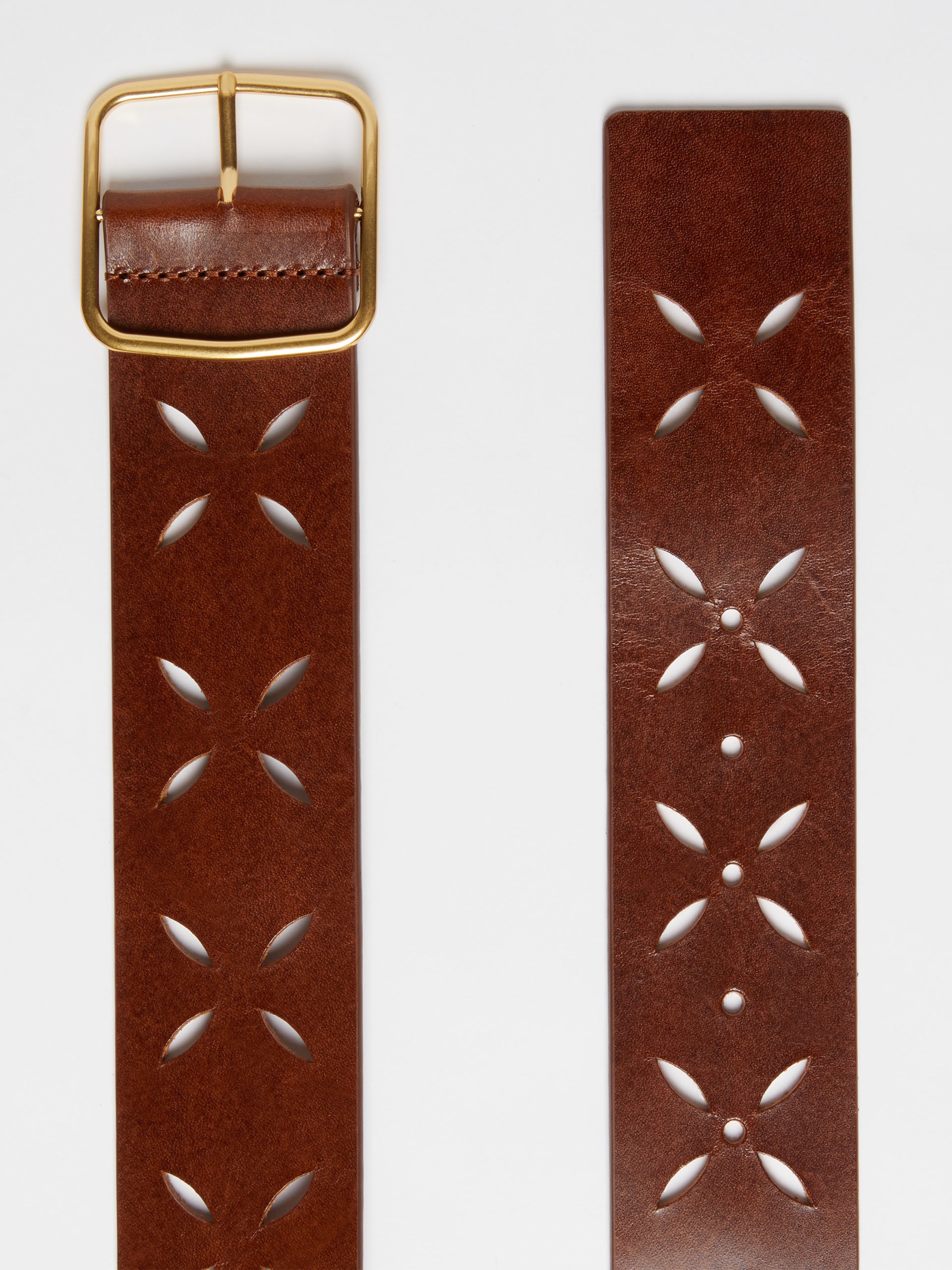 SALMONE Laser-cut leather belt - 2