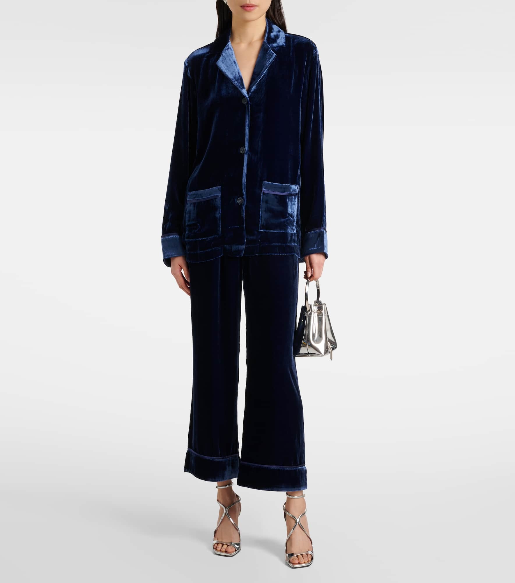 Brescia mid-rise velvet wide-leg pants - 2