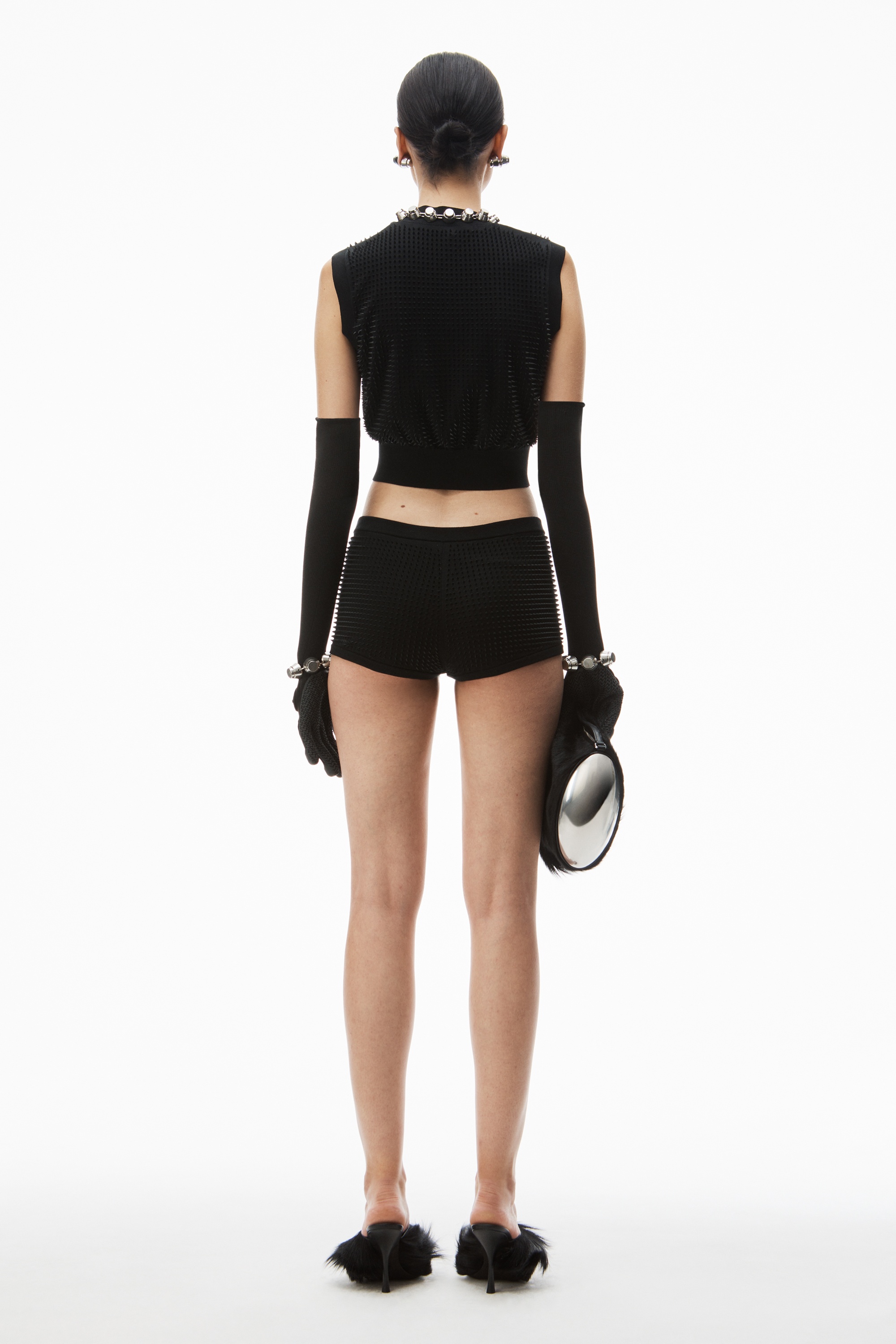 custom 3d-molded spike cropped tank top - 4