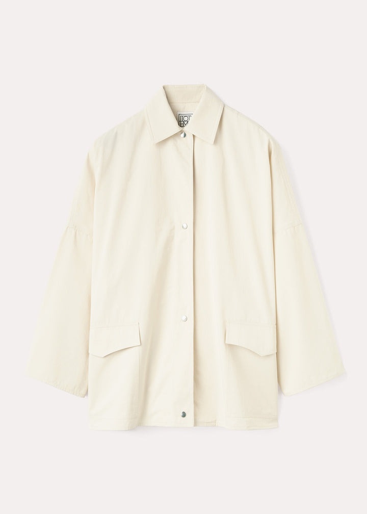 Washed cotton overshirt jacket vanilla - 1