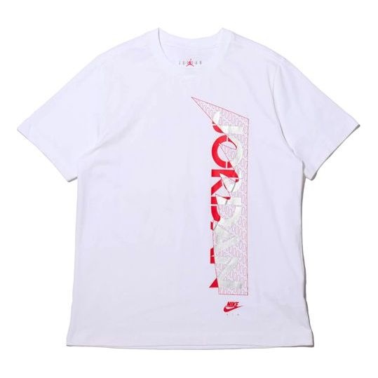 Air Jordan Brand Ss Tee Black Reflective Logo Printing Short Sleeve White CU1684-100 - 1