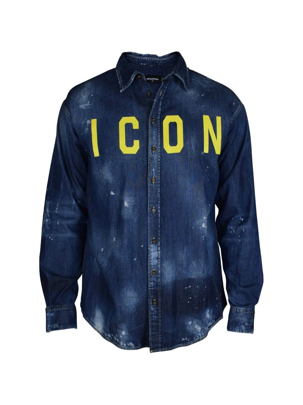 Icon-print denim shirt - 1