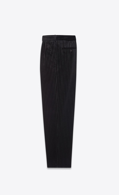 SAINT LAURENT carrot pants in pinstripe velvet outlook