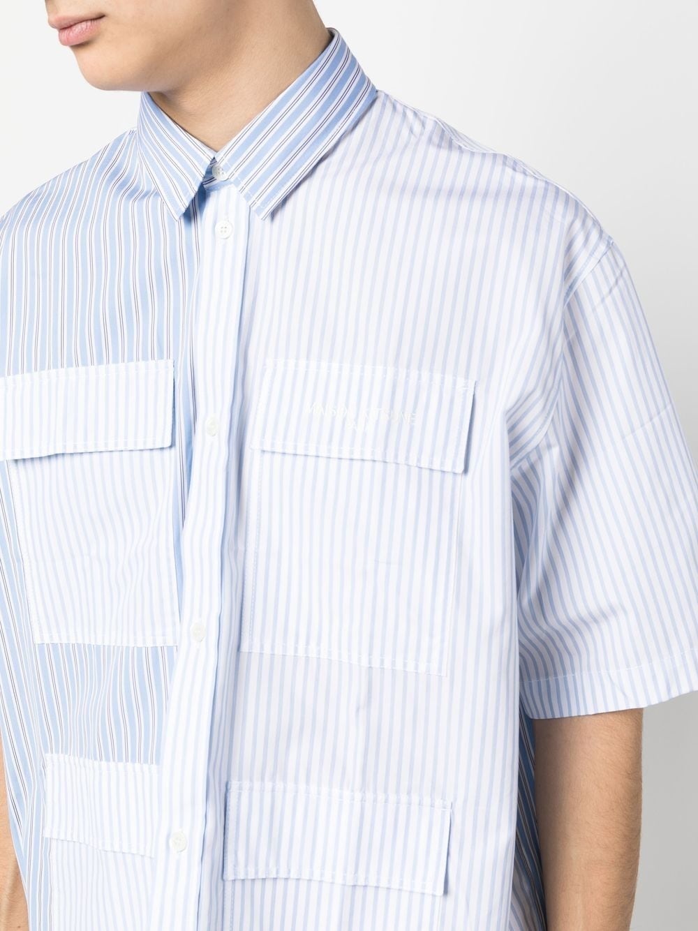 colour-block striped shirt - 5