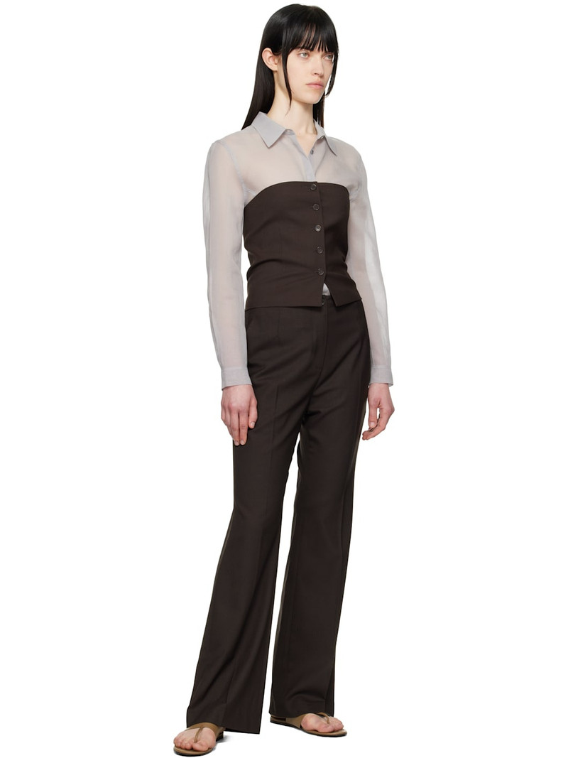 AMOMENTO Brown Straight Fit Trousers outlook