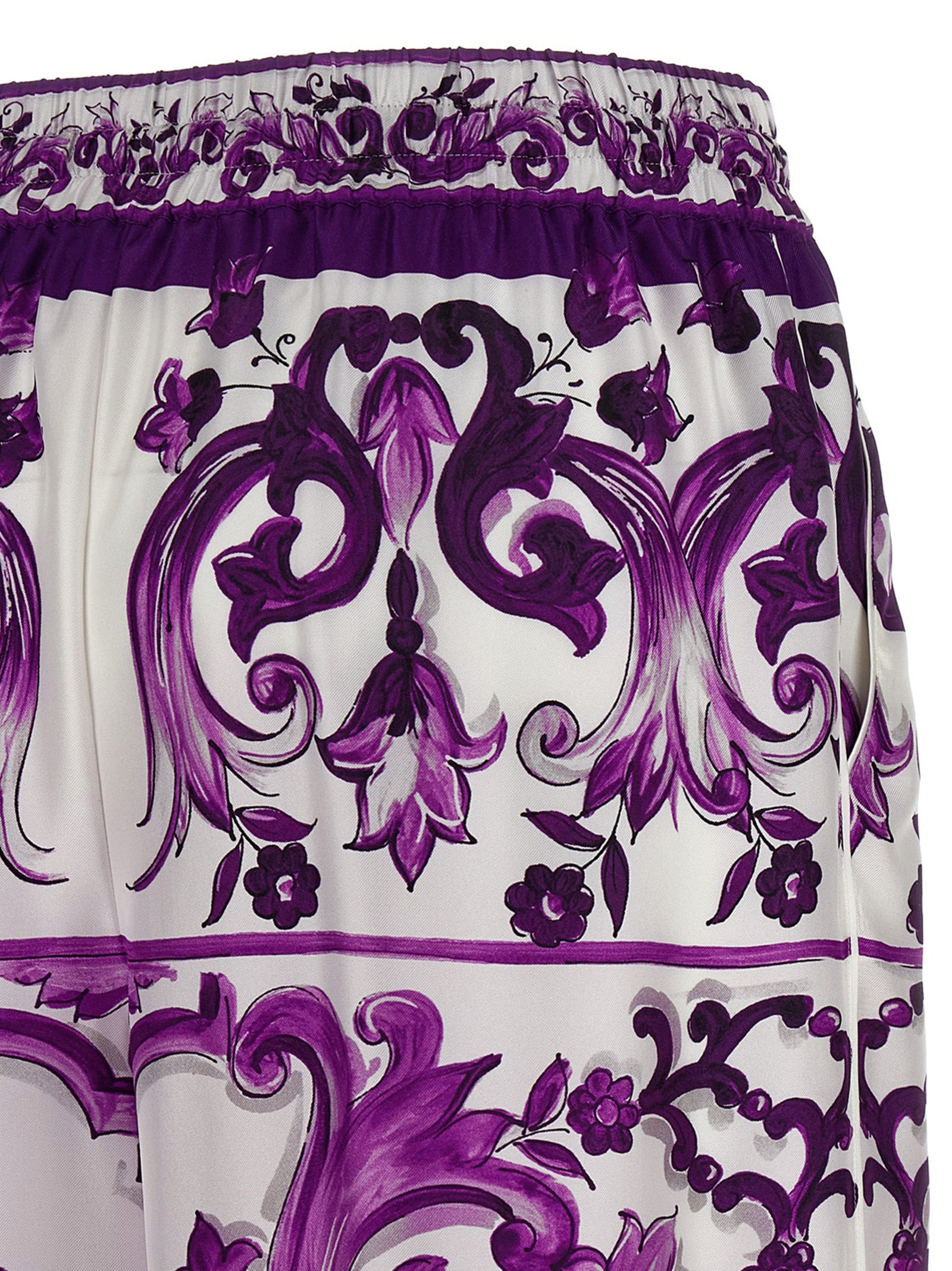 Majolica Print Pants Purple - 4