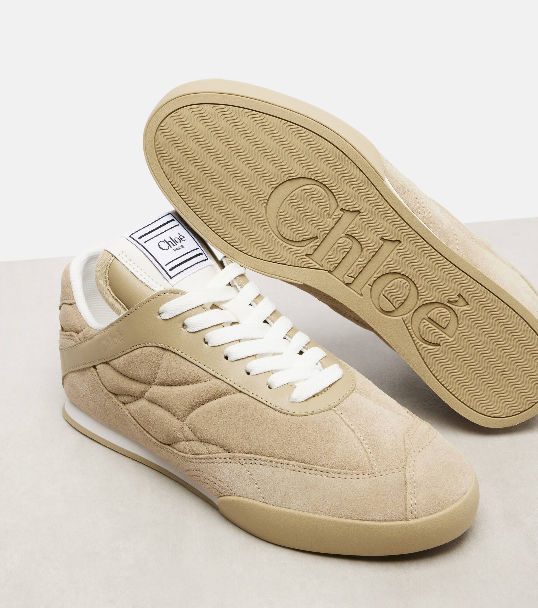 Chloé Kick leather-trimmed suede sneakers - 5