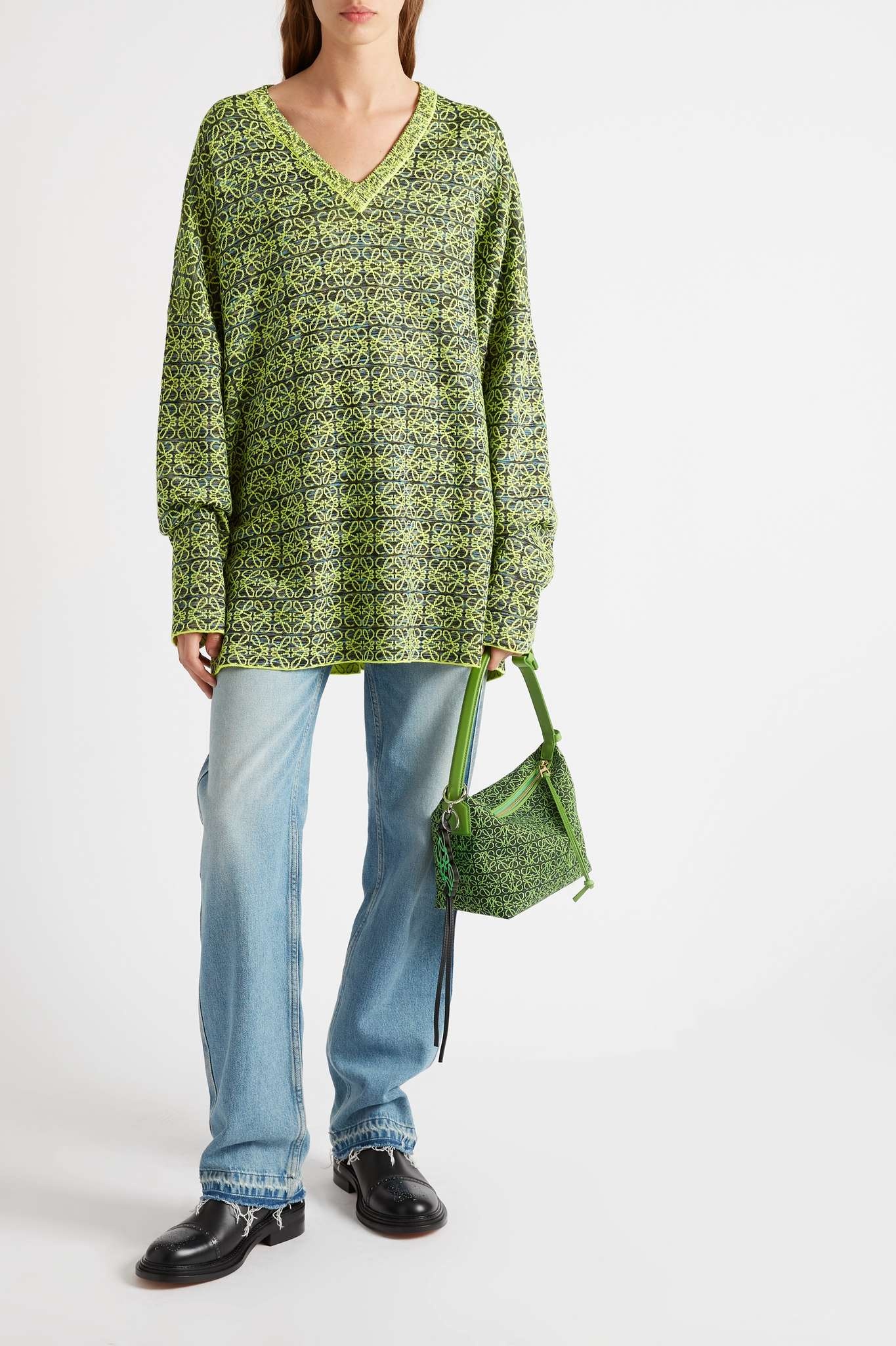 Anagram oversized wool-blend jacquard sweater - 2