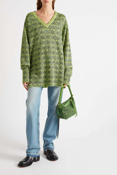 Loewe Anagram oversized wool-blend jacquard sweater outlook