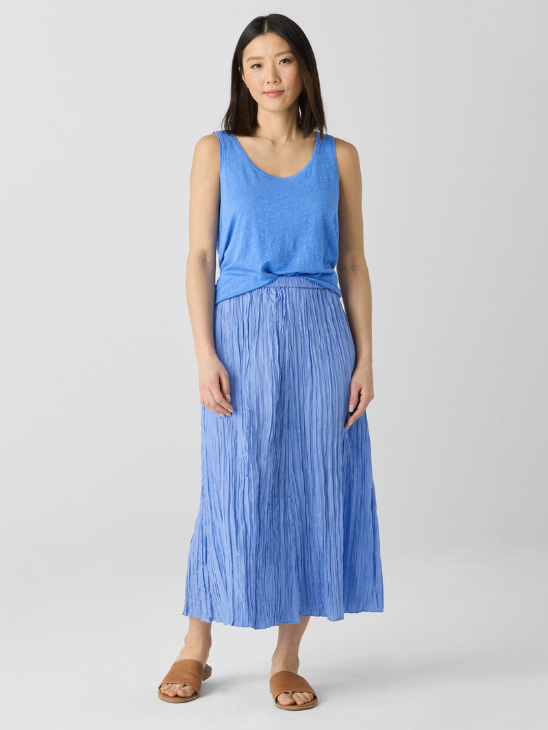 Crushed Silk Flared Skirt 7