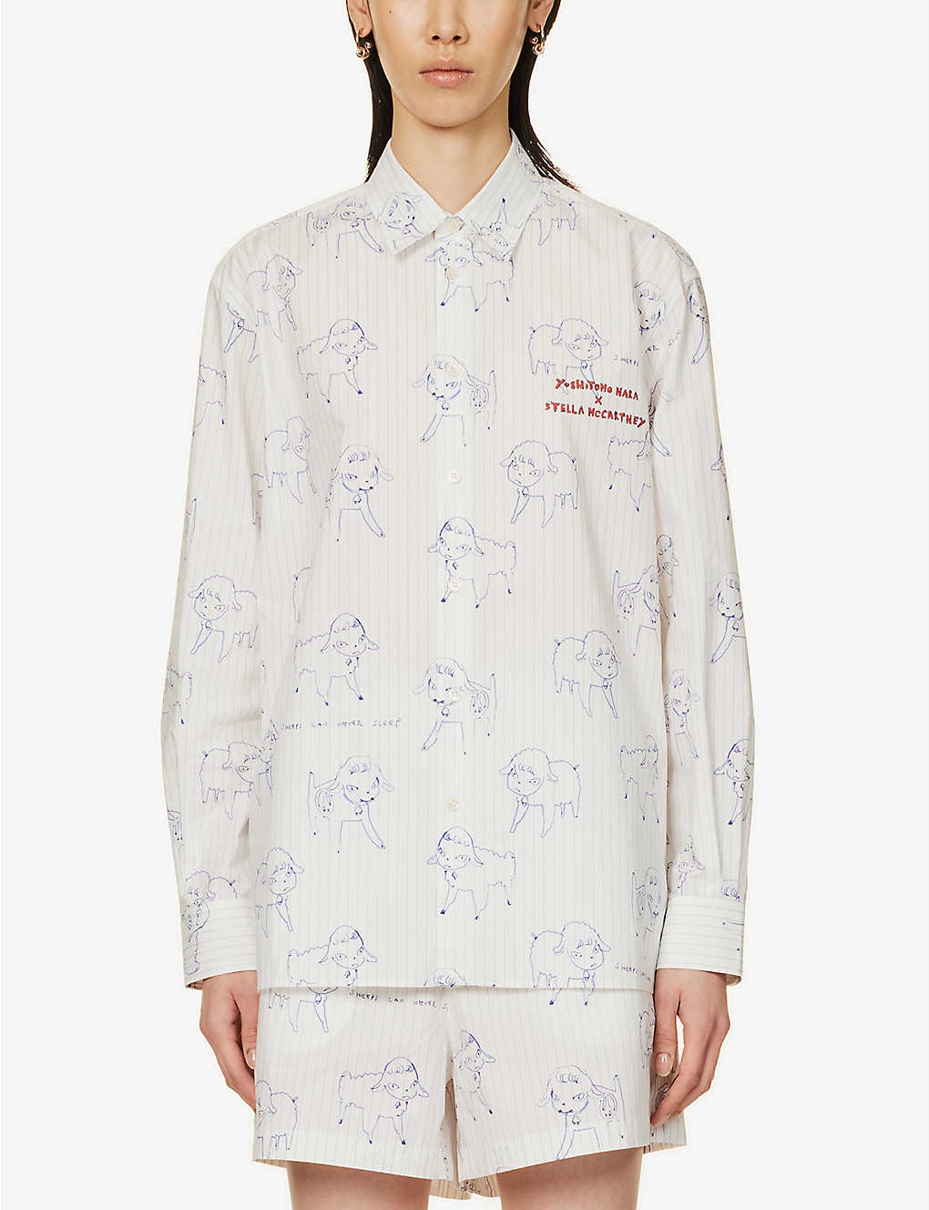 Yoshitomo Nara x Stella McCartney graphic-print cotton-poplin shirt - 3