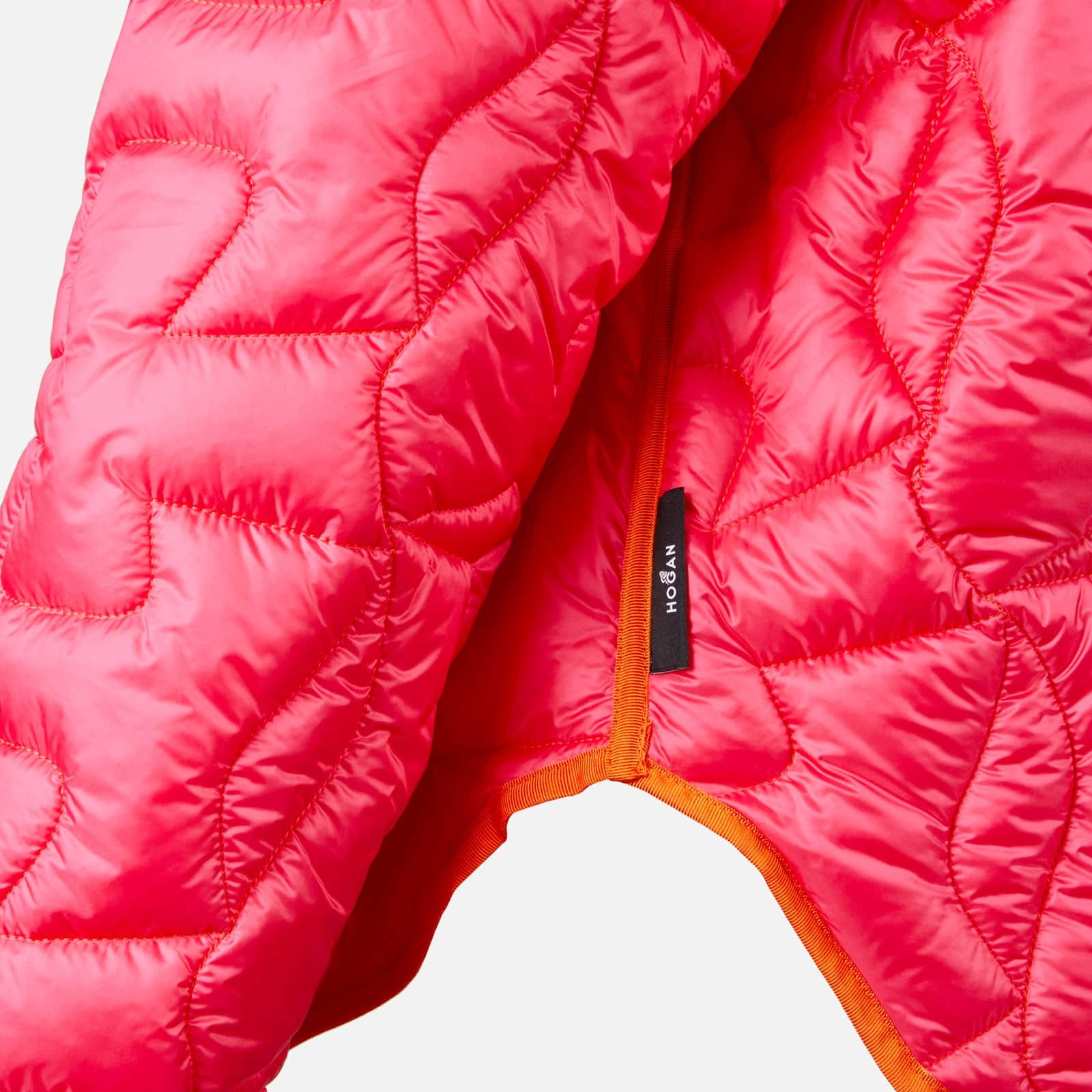 Quilted Bomber Jacket Red Orange - 7
