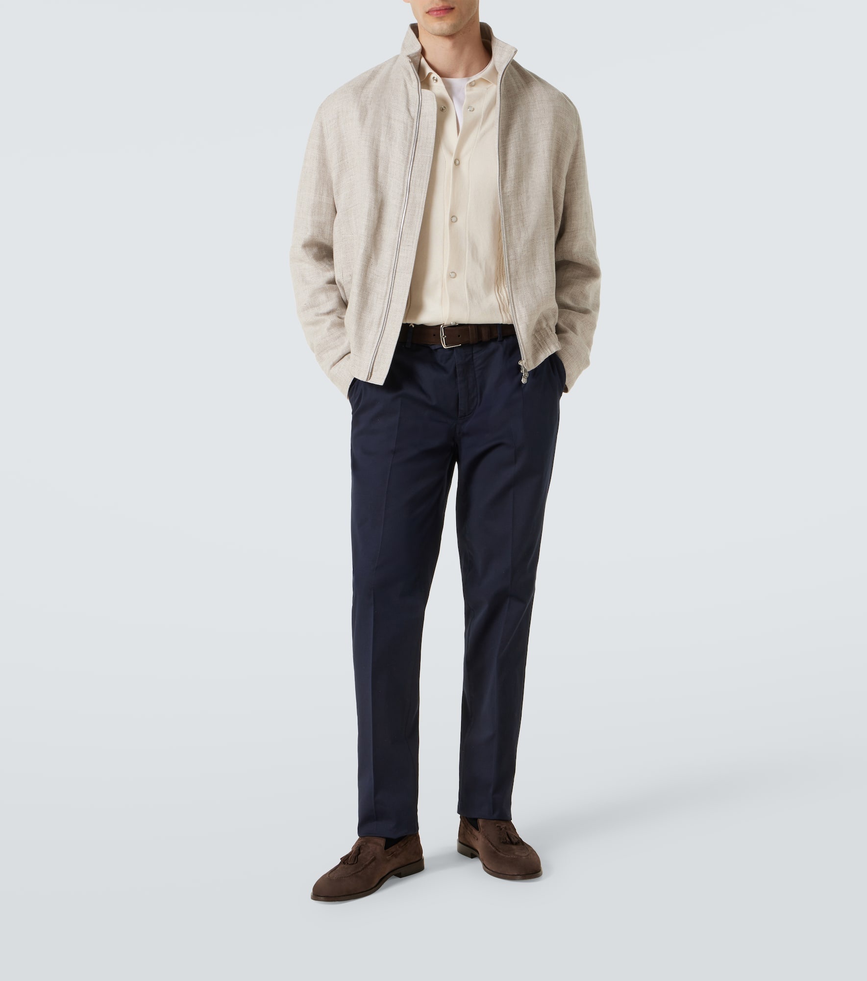 Cotton-blend slim pants - 2