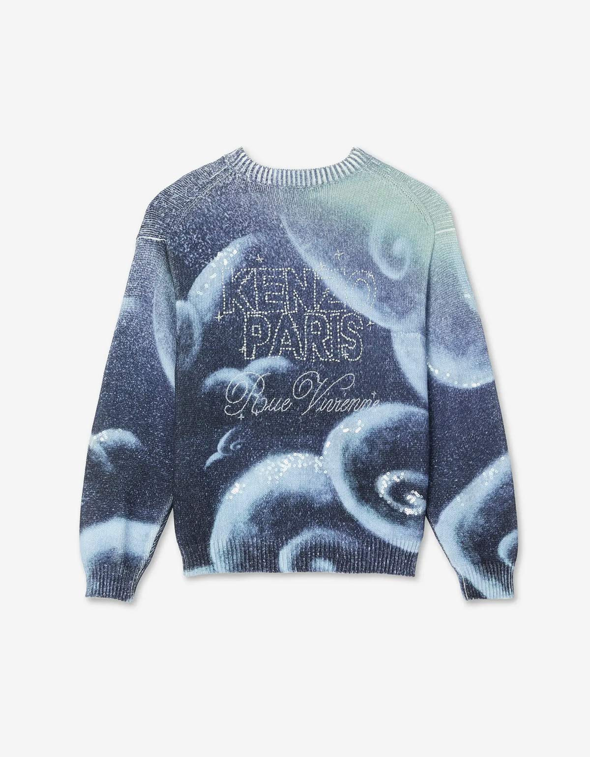 Kenzo Cloud Tiger Blue Embroidered Sweater - 2