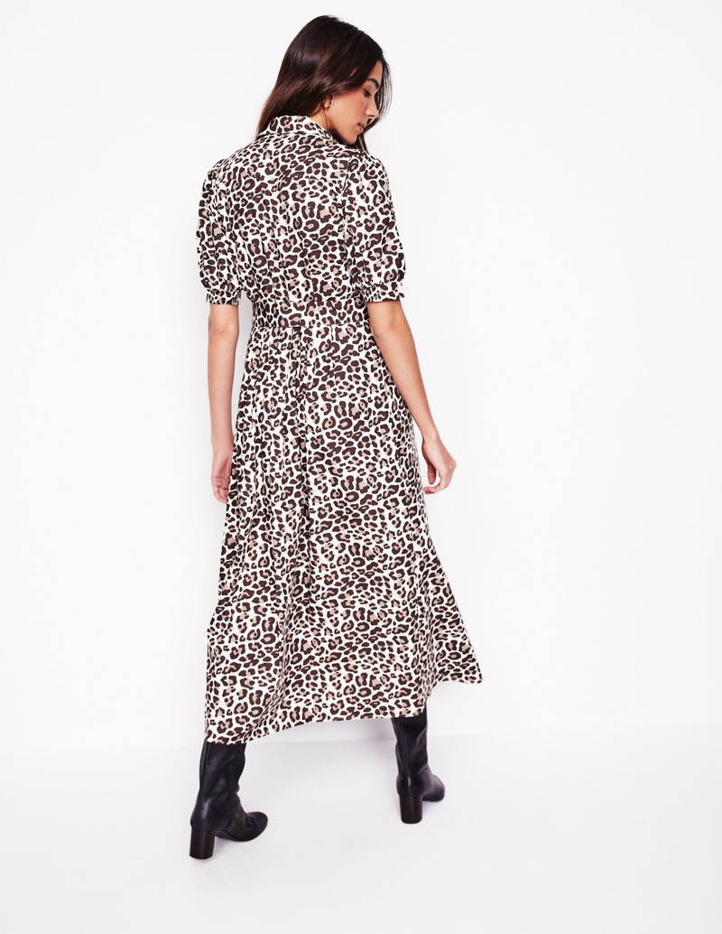 Alexa Maxi Shirt Dress-Sandpiper Beige, Cheetah Pop 4
