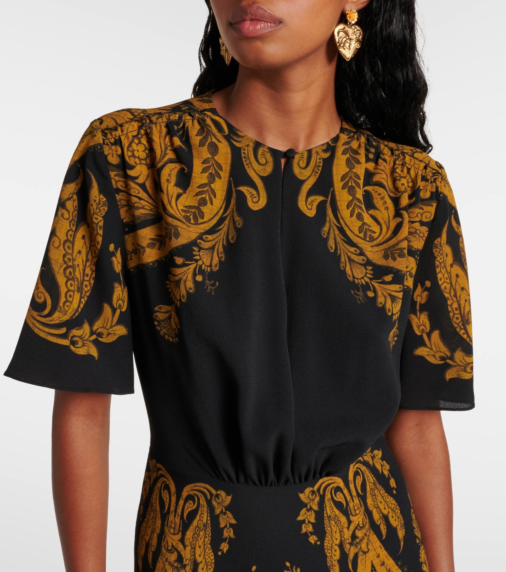Paisley midi dress - 4