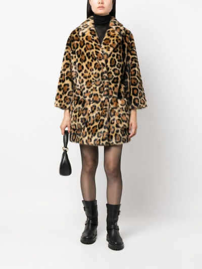 REDValentino leopard-print faux-fur coat outlook