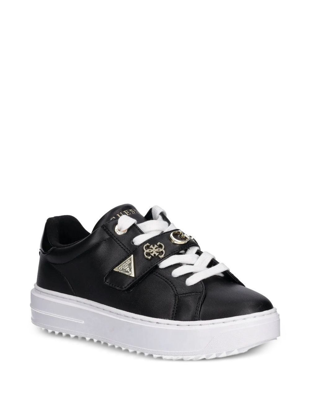 logo-plaque strap sneakers - 2
