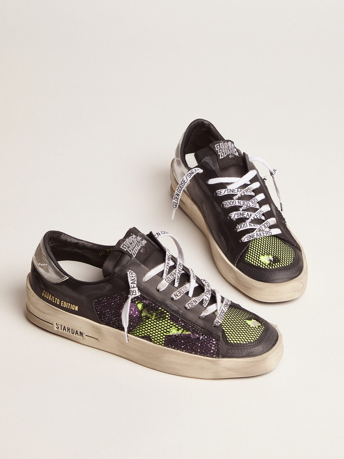 Women’s LAB Limited Edition Stardan sneakers with glitter and fluorescent yellow details - 2