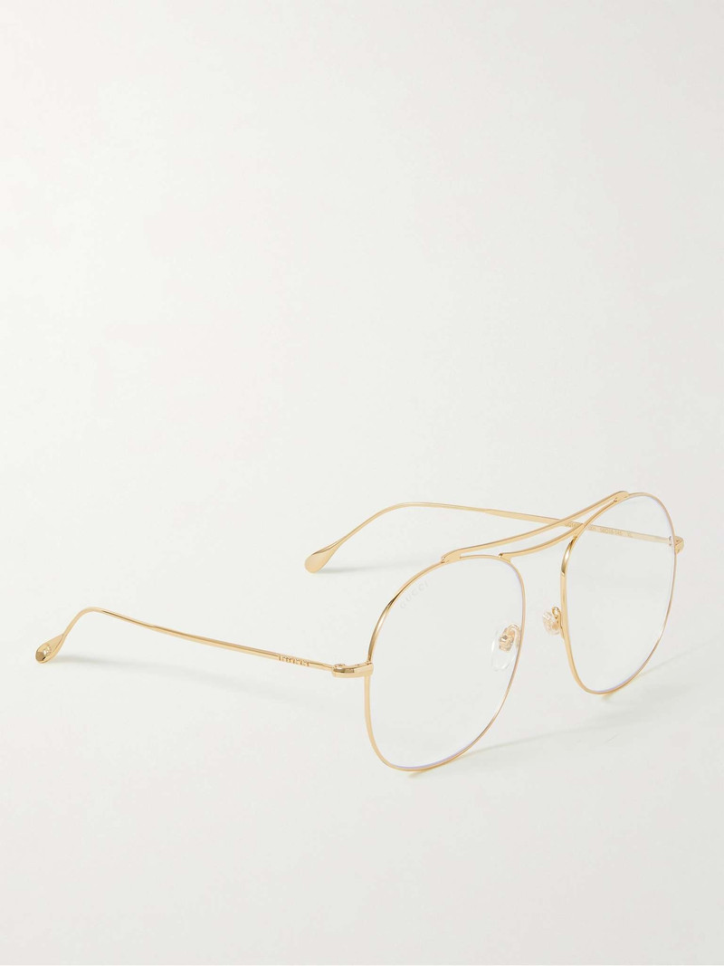 GUCCI Aviator-Style Gold-Tone Opticsl Glasses outlook
