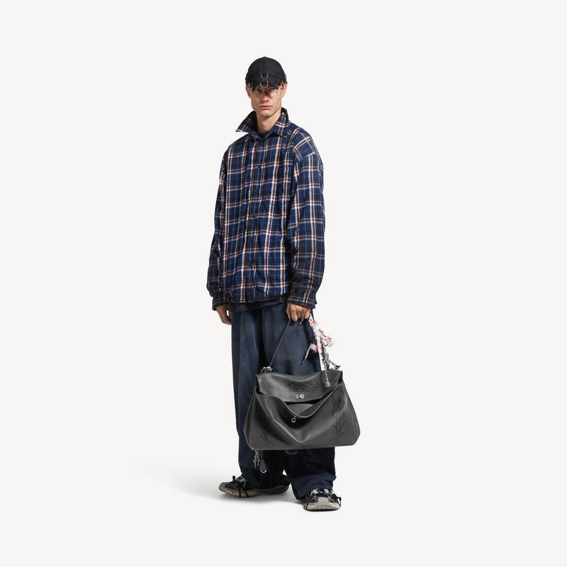 BALENCIAGA Men's Reversible Shirt in Navy/brown outlook