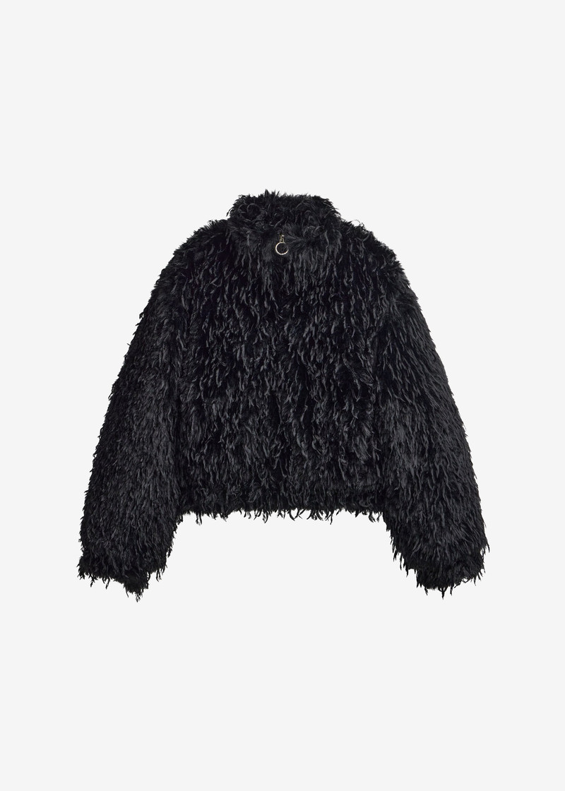 Rivee Faux Fur Pullover - Black 1