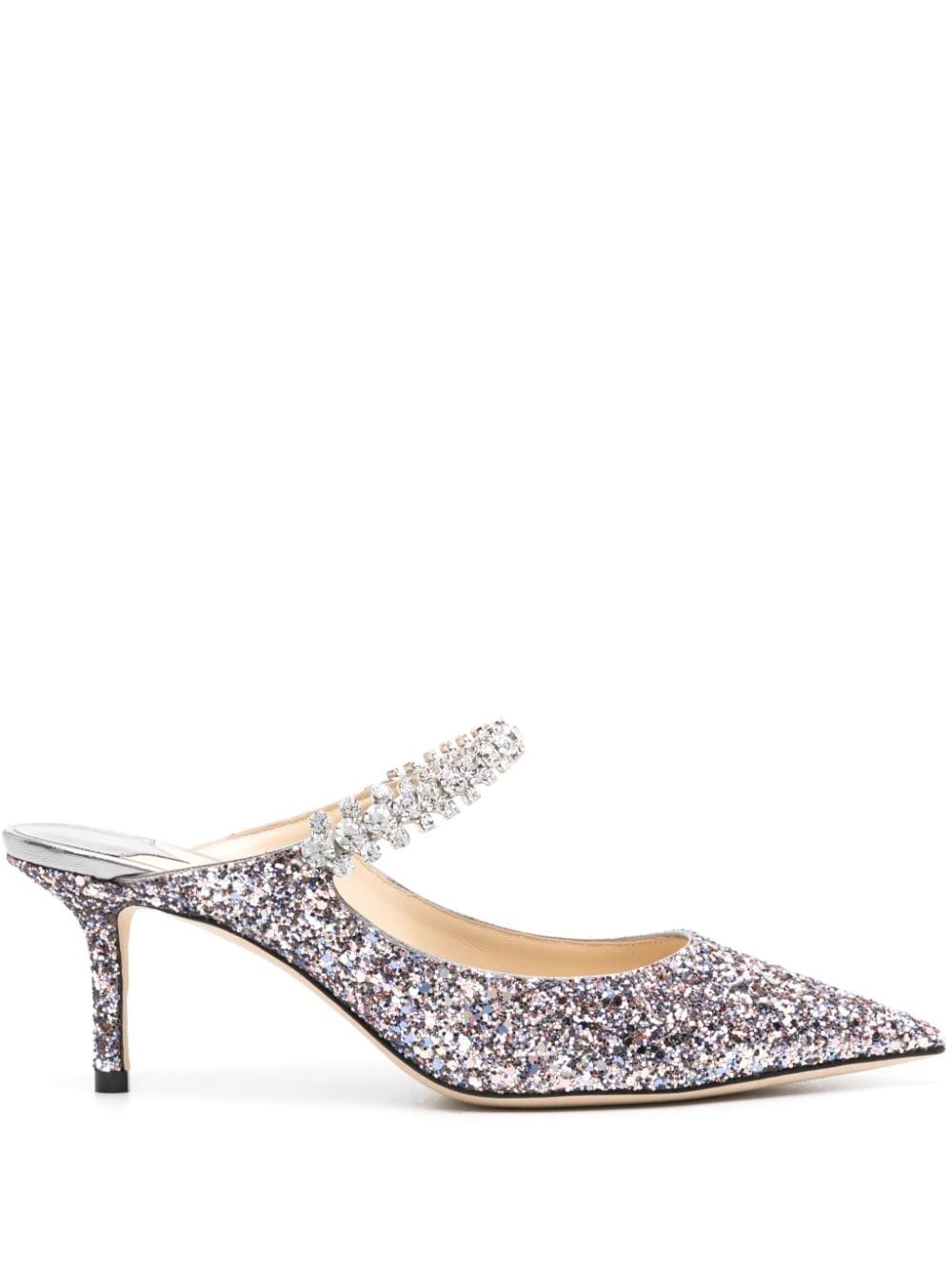 Bling 65mm glittery mules - 1