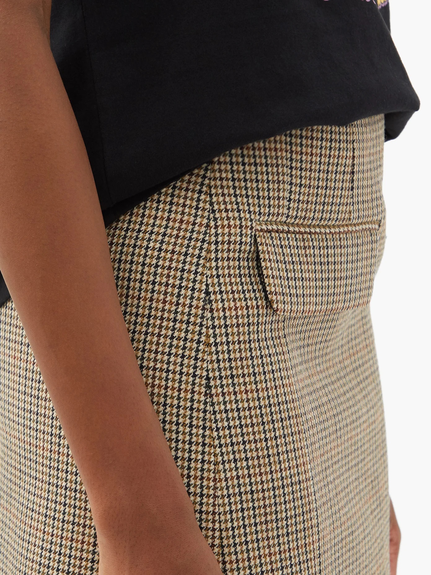 Checked wool-tweed mini skirt - 3